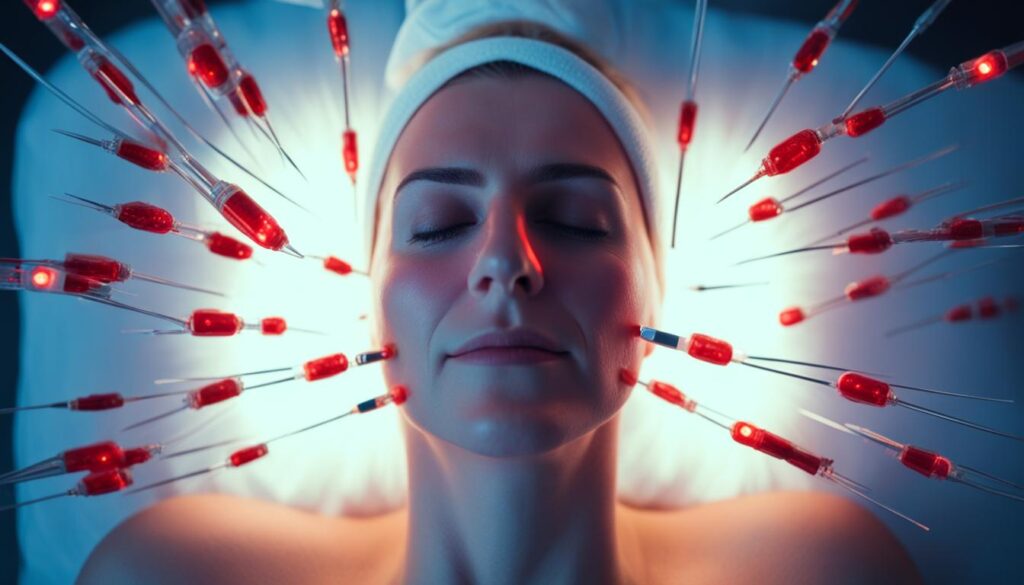 red light therapy after microneedling